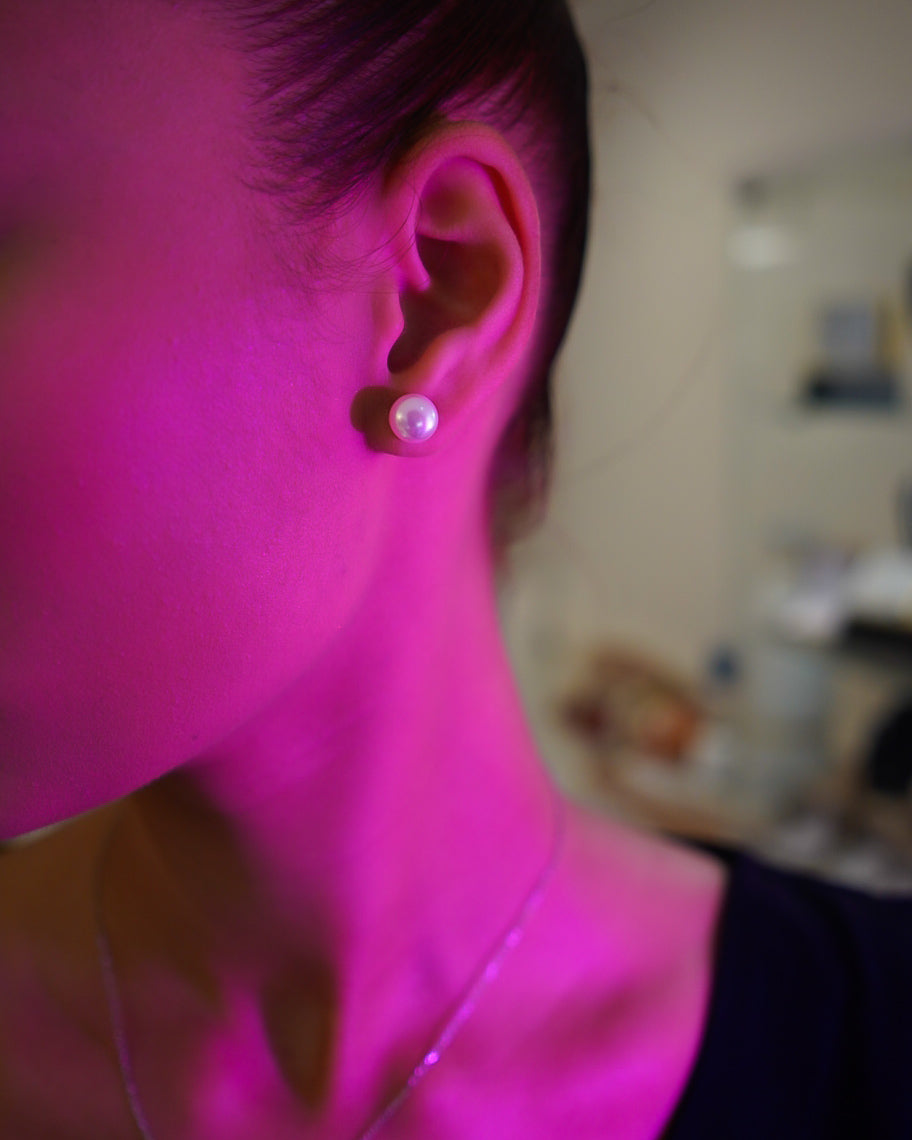 Boucles d'oreilles Perle de culture rose