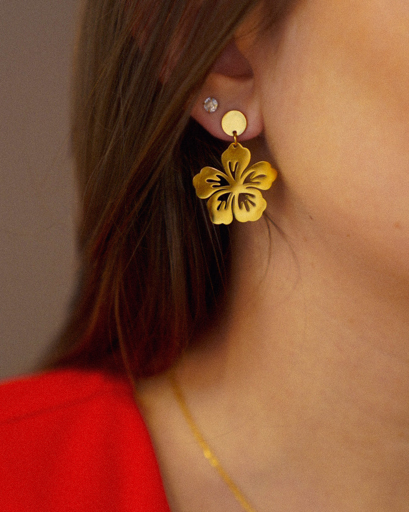 Boucles d'oreilles hibicus