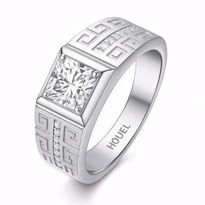 Chevalière moissanite VVS1