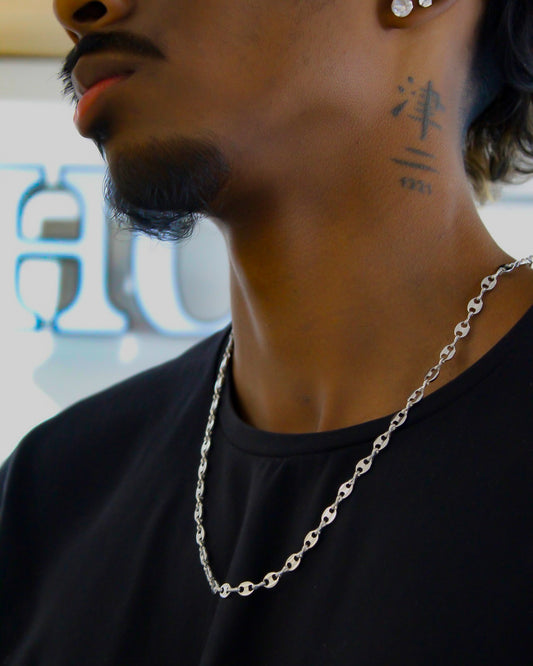 Collier grain de café acier inoxydable
