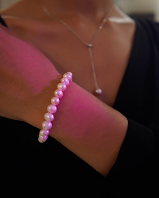 Bracelet perle de culture rosé