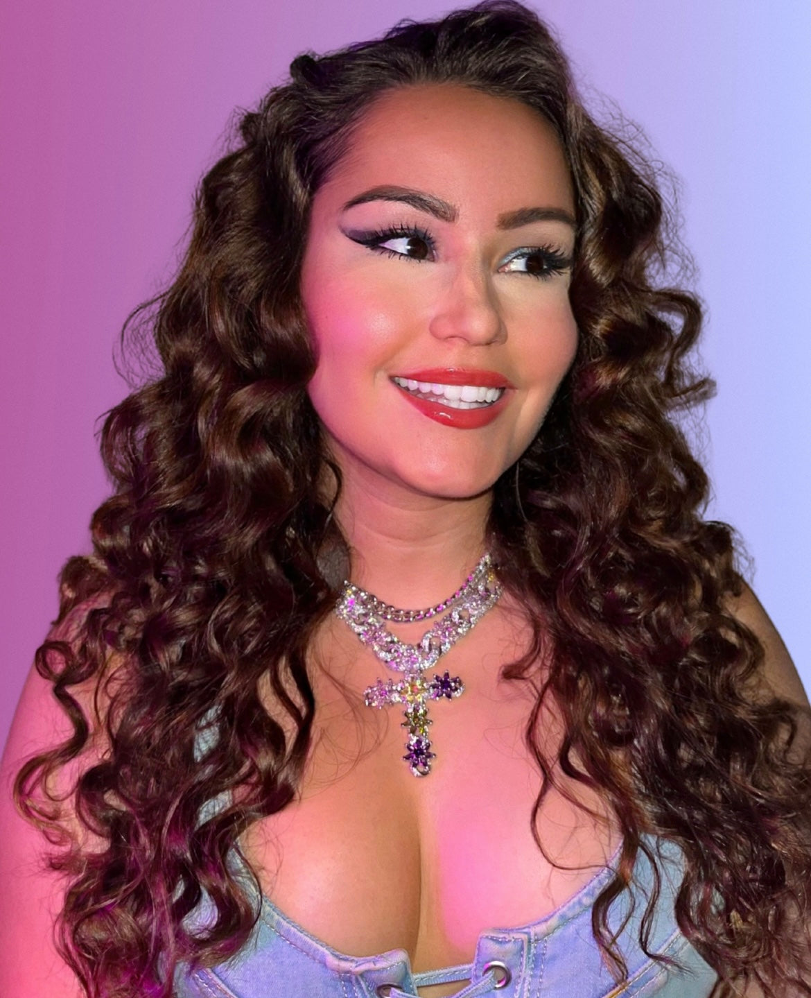 Collier croix cristaux