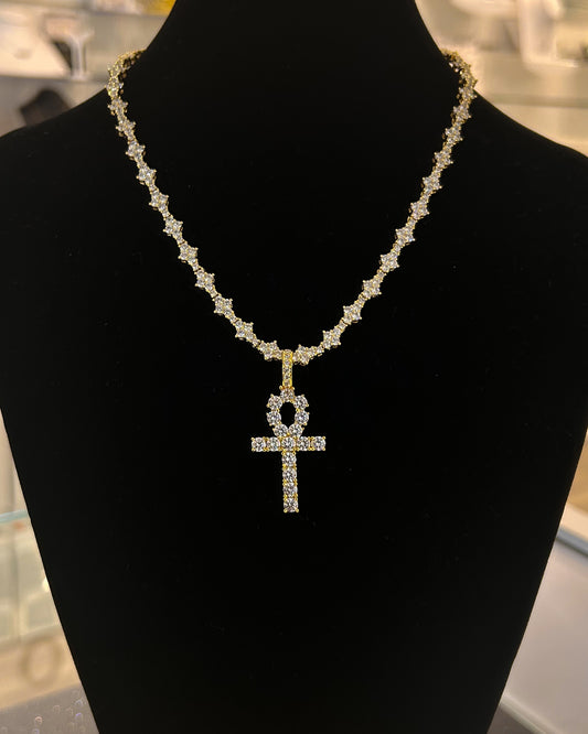 Collier doré zirconium