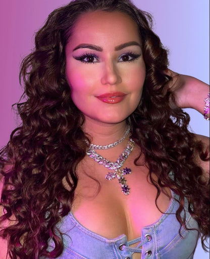 Collier croix cristaux