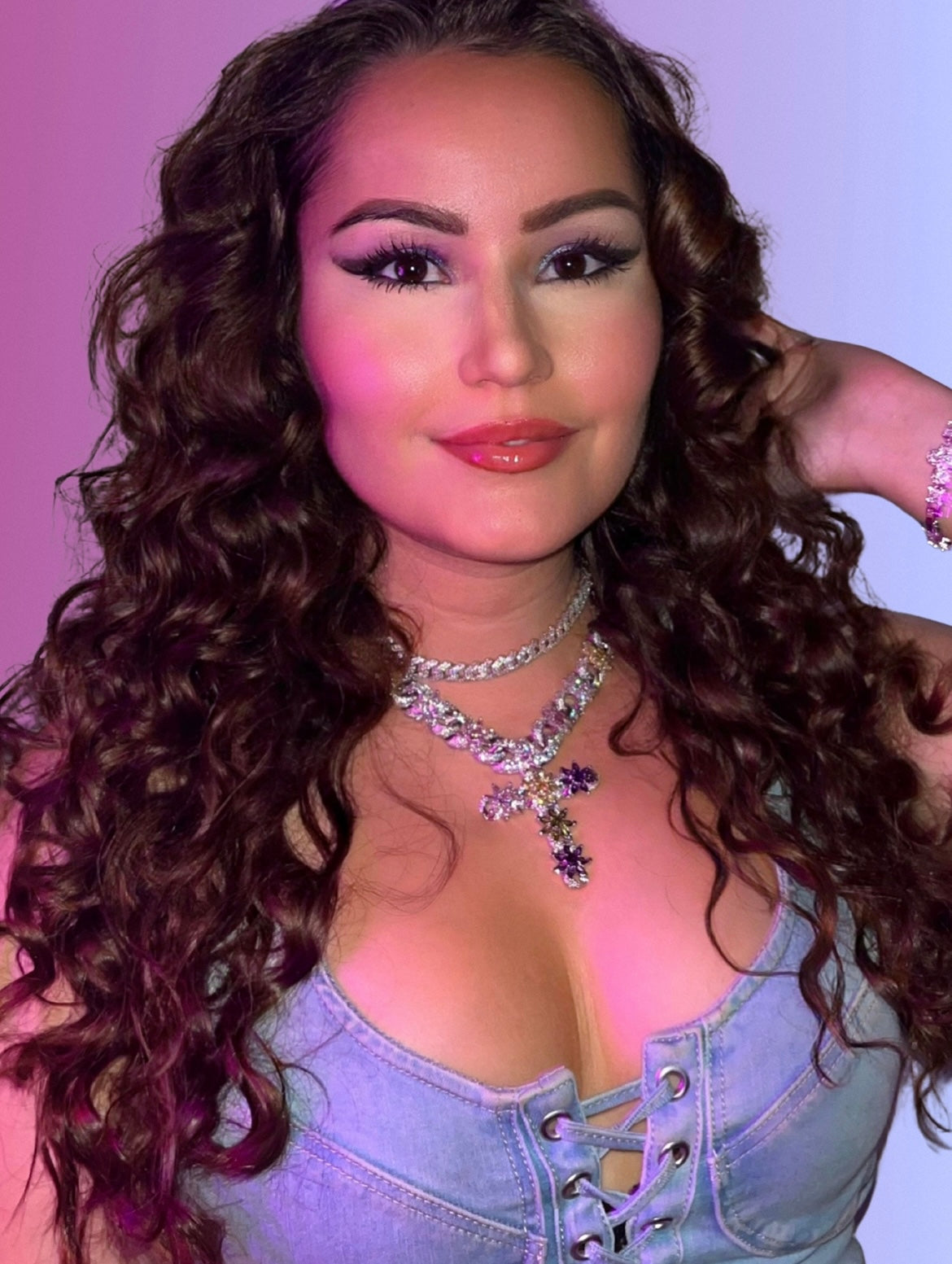 Collier croix cristaux