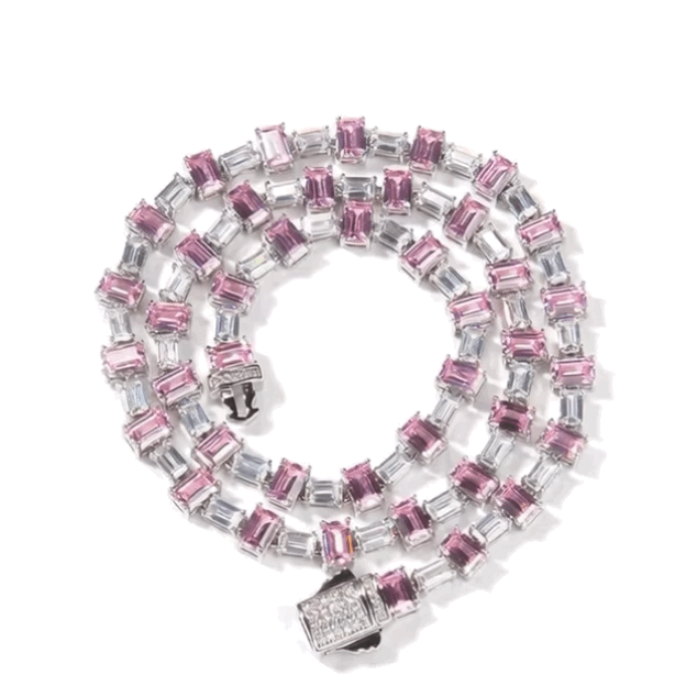 Collier cristaux rose